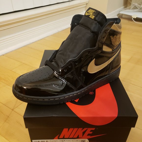 Air Jordan 1 Metallic Black Gold GS - Picture 1 of 1